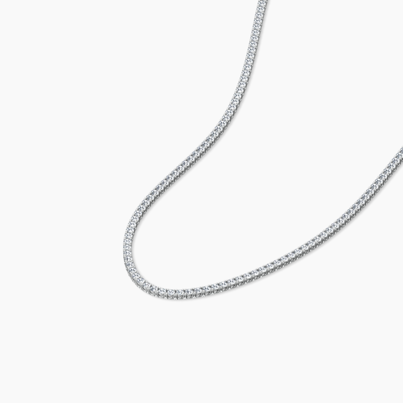 7.20CT Natural Diamond Cascade Tennis Necklaces