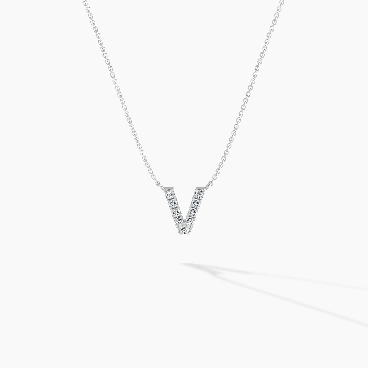 Alphabet V Diamond Pendant