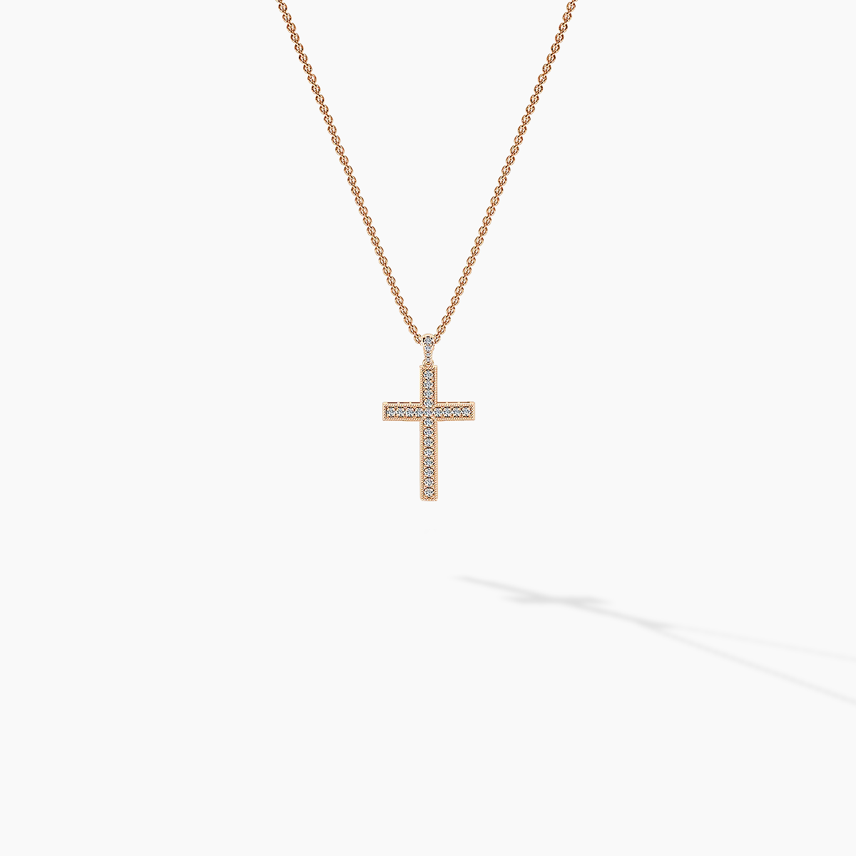 Millegrain Cross Pendant