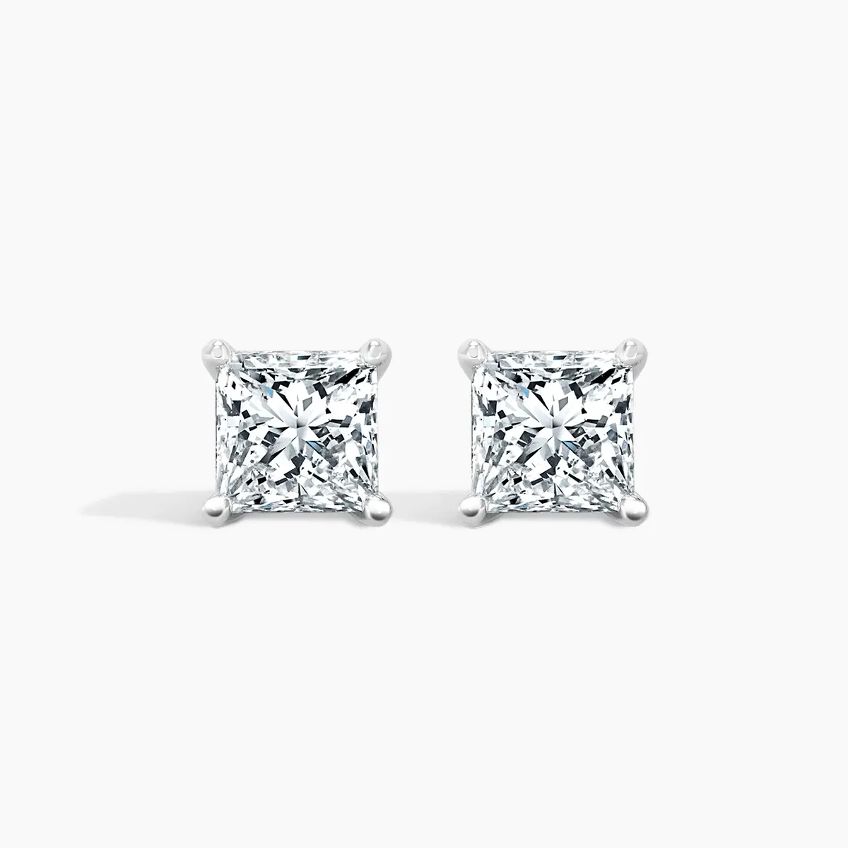 0.80CT TDW Princess Diamond Allure Stud Earrings