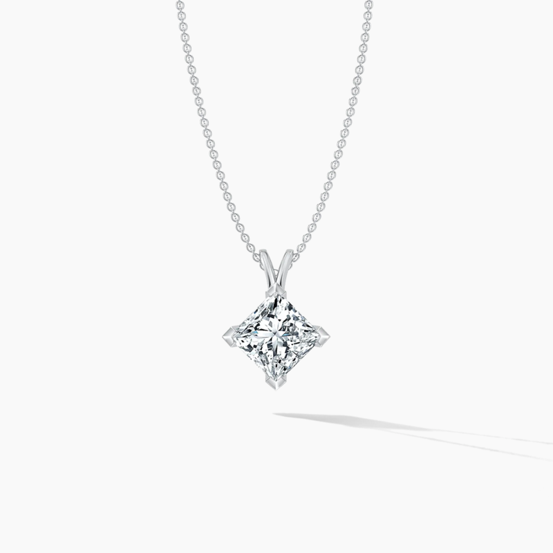 1.00CT GIA Certified Princess Diamond Solitaire Pendant