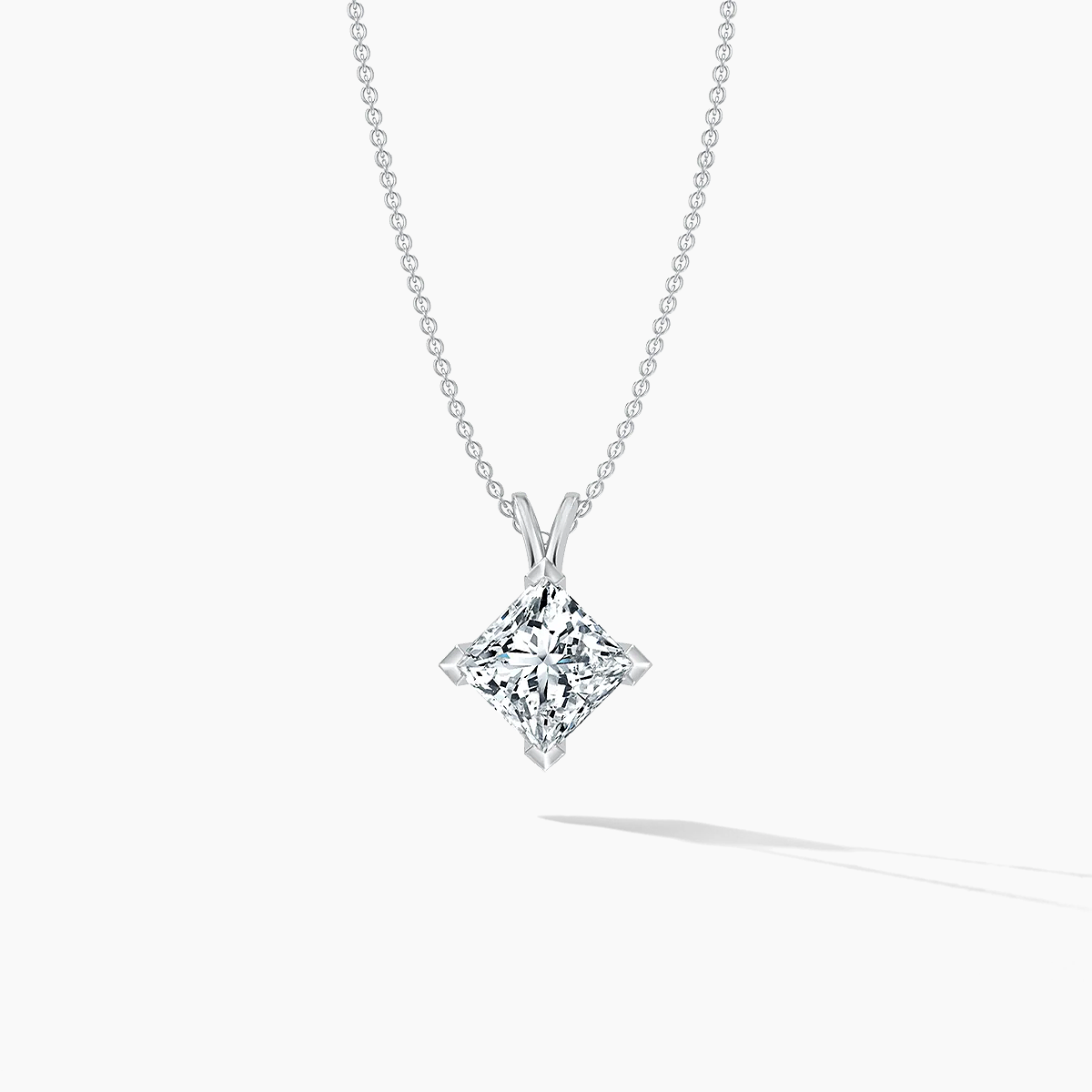 1.00CT GIA Certified Princess Diamond Solitaire Pendant